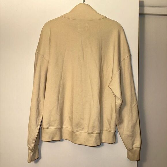 Abercrombie and Fitch Women’s Cream Beige Half Zip Sweatshirt Size Large - Picture 6 of 13